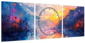 Tablou - Pictura peisajului (cu ceas) (90x30 cm)