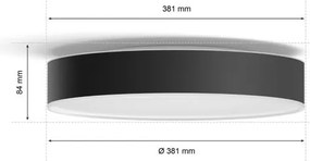 Philips Hue ENRAVE M LED 19,2W 230V plafonieră neagră cu dimmer + DO