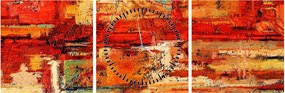 Tablou cu pictură pe pereți (cu ceas) (90x30 cm)