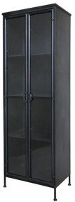 Vitrina din metal cu 2 usi si 3 rafturi, stil industrial