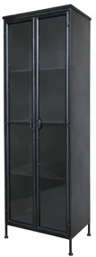 Vitrina din metal cu 2 usi si 3 rafturi, stil industrial