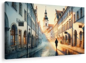 Tablou plimbare pe strada dimineții