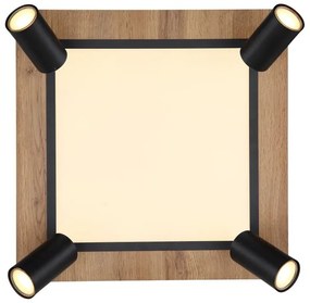 Plafoniera LED cu 4 spoturi directionabile design industrial Ulla negru, alb 45x45cm