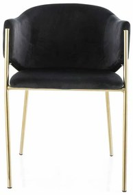 Scaun de bucătărie Serilda Velvet II, negru / auriu