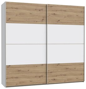 Dulap de haine KARO 220x210 cm, alb/stejar artisan