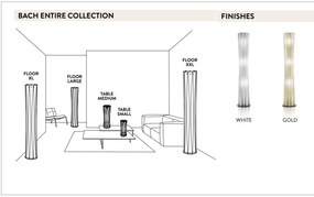 Lampadar design Art Deco realizat manual Bach XL White