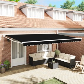 Marchiza retractabilă manuală vidaXL Neagră 500x300 cm