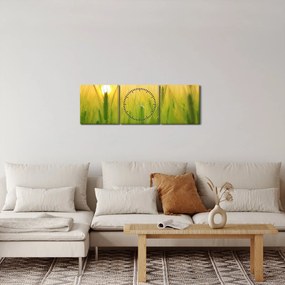 Tablou - Câmp cu cereale (cu ceas) (90x30 cm)