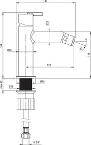SILIA Baterie pentru bideu BQS_F30M Finisaj: oțel periat