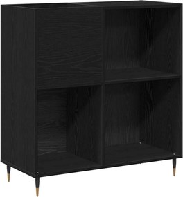 vidaXL Dulap pentru discuri de vinil Stejar Negru 85 x 38 x 89 cm