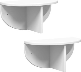 vidaXL Raft de perete 2 pcs Alb 38 x 19 x 19 cm Lemn compozit