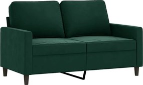 vidaXL Canapea cu 2 locuri, verde închis, 120 cm, catifea