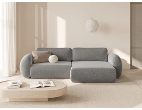 Colțar gri deschis extensibil/cu spațiu de depozitare cu tapițerie din chenille Tonale – Cosmopolitan Design