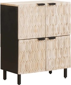 vidaXL Bufet Finisaj Alb Spălat 60 x 33 x 75 cm Lemn de mango solid