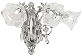Aplica de perete design clasic LA BOHEME 3L, argintiu antic