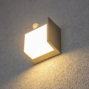 Aplică LED de exterior cu senzor Brilagi TERNI LED/12W/230V gri IP44