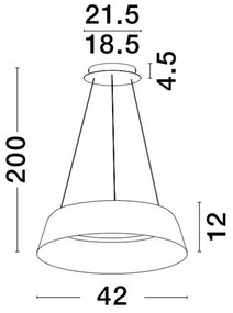 Pendul LED dimabil design modern ALBA negru 42cm