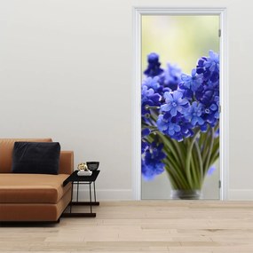 Fototapet pentru ușă - Buchet de flori albastre (95x205cm)