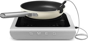 Plita cu inductie portabila Smeg PIC01WHMEU, 2100 W, Sticla ceramica, Alb mat
