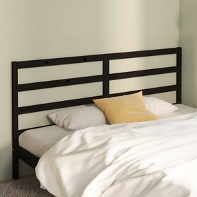 817664 vidaXL Tăblie de pat, negru, 206x4x100 cm, lemn masiv de pin