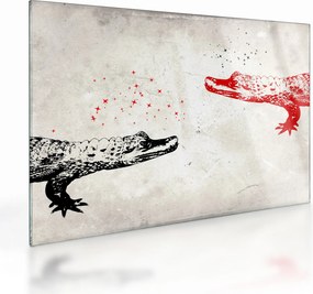 Tablou pe sticlă - Crocodili (70x50 cm)