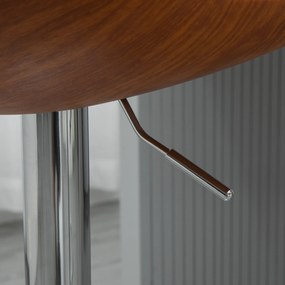 HOMCOM Set de 2 Taburet de Bar Design Contemporan Înălțime scaun reglabilă 64-85 cm rotativ 360° acoperire sintetică Crem Imitație Lemn | Aosom Romania