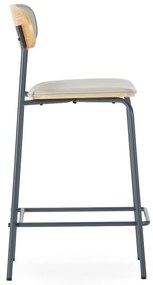 Scaune de bar bej 2 buc. tapițate (înălțime șezut 65,5 cm) Saula – Marckeric