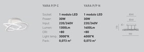 Lustra LED aplicata diametru 50cm YARA 3000K sau 4000K