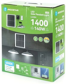 Lustră LED solară Aigostar 2xLED/70W/12V 12000 mAh 6500K d. 23,5 cm