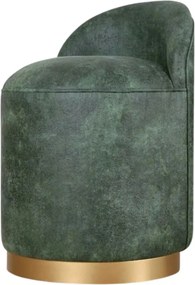 Taburet LUTON, verde/auriu, piele intoarsa, 45x45x50 cm