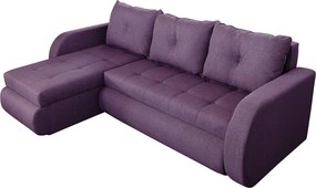 Coltar extensibil reversibil Siena Lux Purple 243x141x81 cm cu lada de depozitare