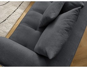 Colțar gri închis cu tapițerie din chenille (cu colț pe partea dreaptă/în formă de ”L”) Whesley – Bobochic Paris