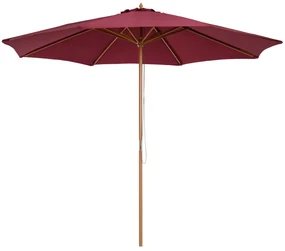 Outsunny Umbrelă de Soare Dublă pentru Grădină, Structură din Bambus și Poliester, Roșu, φ3x2,5m | Aosom Romania