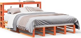 vidaXL Cadru pat fără saltea, maro ceruit, 120x200 cm, lemn masiv pin