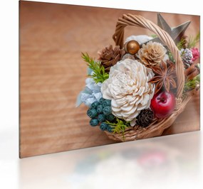 Tablou pe sticlă cu coș din nuiele (70x50 cm)