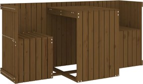 vidaXL Set de balcon cu 2 locuri, maro miere, lemn masiv de pin