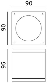 Spot de exterior 1xGU10/35W/230V IP54 negru pătrat