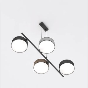 Lustră cu cablu DRUMZ 4xE14/10W/230V negru/maro/gri