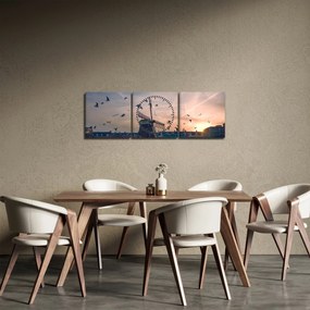 Tablou cu moară de vânt (cu ceas) (90x30 cm)