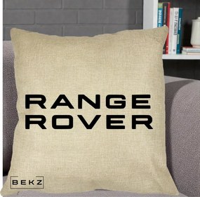 Perna Personalizata cu emblema Range Rover, 40x40 cm, Crem, Husa Detasabila, Perna Inclusa, BEKZ®