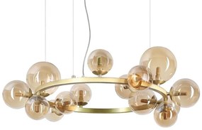 Lustră LED pe cablu Ideal Lux PERLAGE 14xG9/3W/230V d. 85 cm auriu/fumuriu