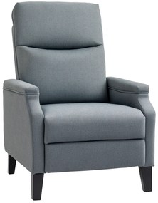 HOMCOM Fotoliu Relaxant Ergonomic Înclinabil cu Suport Dublu pentru Picioare, Dimensiuni 72x83x103 cm, Gri Elegant pentru Confort Maxim | Aosom Romania
