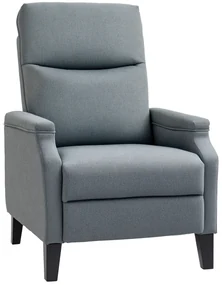 HOMCOM Fotoliu Relaxant Ergonomic Înclinabil cu Suport Dublu pentru Picioare, Dimensiuni 72x83x103 cm, Gri Elegant pentru Confort Maxim | Aosom Romania