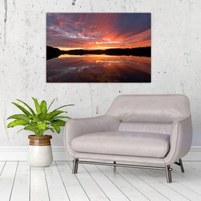 Tablou - Apus de soare peste lac (90x60 cm)