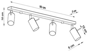 Plafonieră spot RING 4xGU10/40W/230V