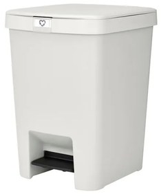 Coș cu pedală Brabantia StepUp 1008483, 25 L, Materiale ecologice, Deschidere mare, Gri deschis