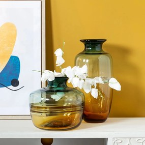 Vas din sticla, Vaza eleganta din sticla VERDE-AMARILLO SX-108613