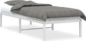 vidaXL Cadru pat metalic, alb, 75x190 cm