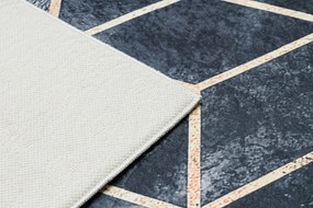 ANDRE 1171 covor lavabil cub, geometric anti-alunecare - negru / aur - SECUNDAR-COTATI PRODUSUL