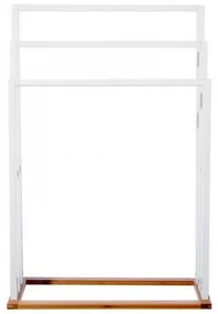 Suport prosoape Lea White, bambus, 55x24x82 cm